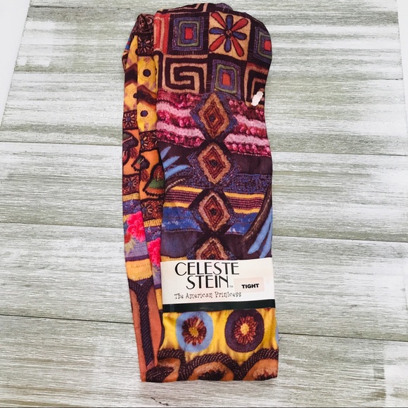 NWT Celeste Stein Boho Printed Tights - Picture 6 of 6
